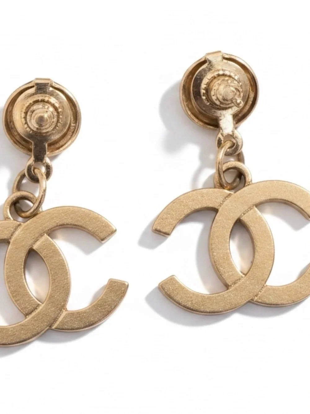 C Gold-Tone Crystal C Drop Earrings